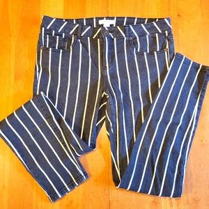 Faded Black & Cream Stripe Jeans